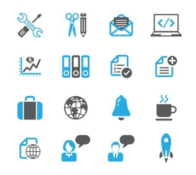 Media icon sets Illustrazione stock