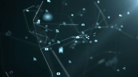 Media icons create a plexus. Stock Footage 78809852