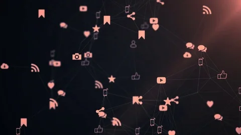 Media icons create a plexus. Stock Footage 78811019