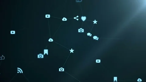 Media icons create a plexus. Stock Footage 78811332