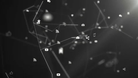 Media icons create a plexus. Stock Footage 78891573