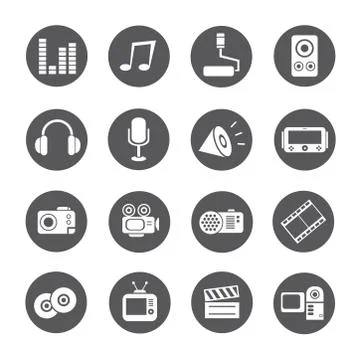 Media icons Stock Illustration