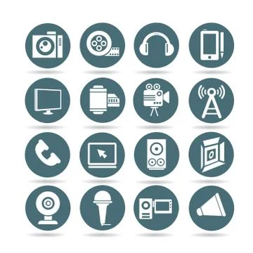 Media icons Stock Illustration