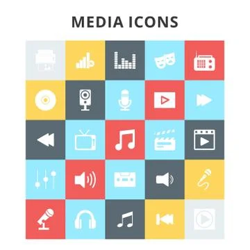 Media Icons Stock Illustration