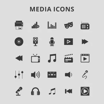 Media Icons 스톡 일러스트