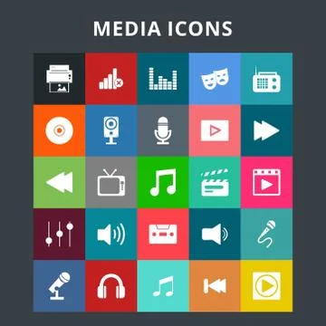 Media Icons Stock Illustration