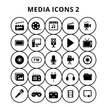 Media Icons Stock Illustration