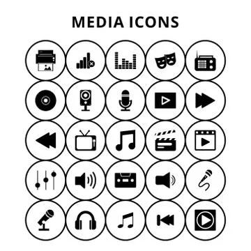 Media Icons Stock Illustration