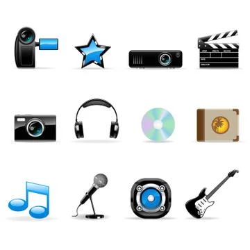 Media icons Stock Illustration