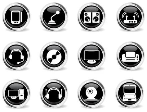 Media icons set Stock Illustration