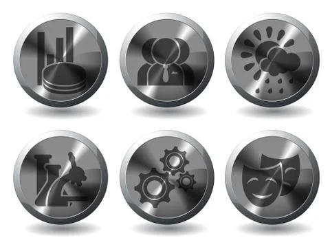 Media icons set Stock Illustration