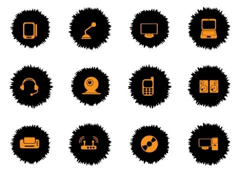 Media icons set Stock Illustration