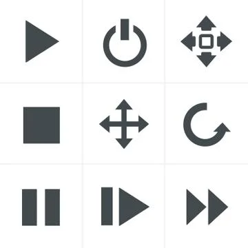 Media  Icons Set, Vector Design Illustrazione stock