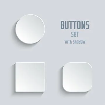 Media icons set - vector white app buttons Stock Illustration