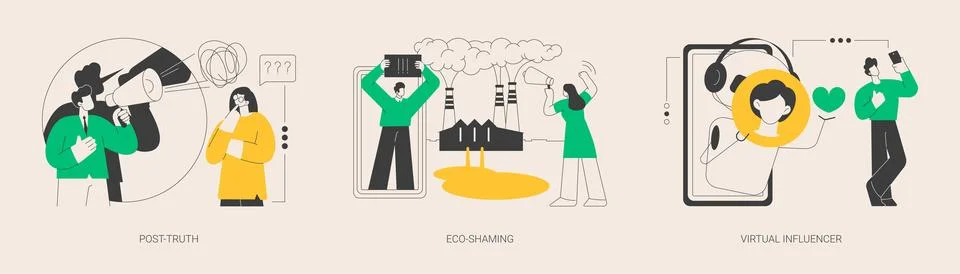 Media influence abstract concept vector illustrations. Stock Illustration