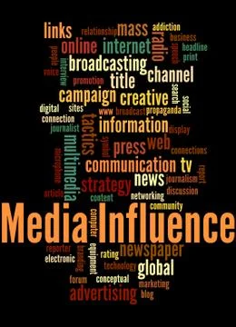 Media Influence, word cloud concept Stock Illustration