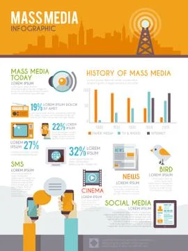 Media Infographic Set 库存插图