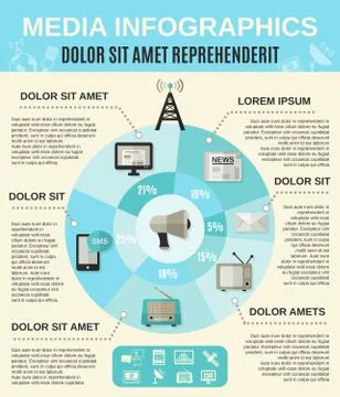 Media Infographics Set Illustrazione stock
