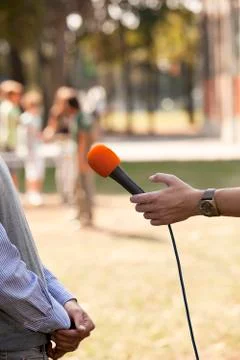 Media interview Stock Photos