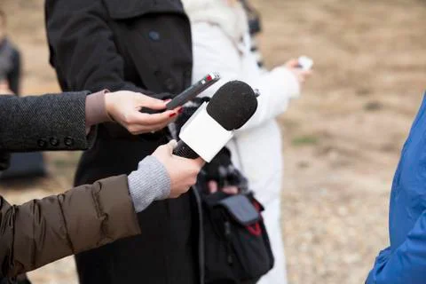 Media interview Stock Photos