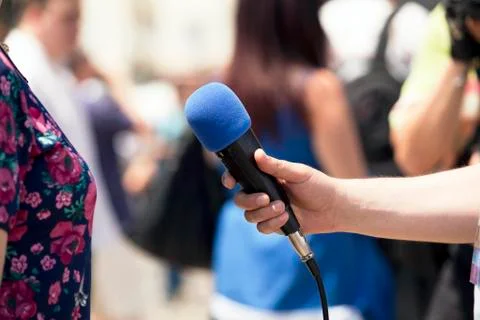 Media interview Stock Photos