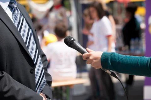 Media interview Stock Photos