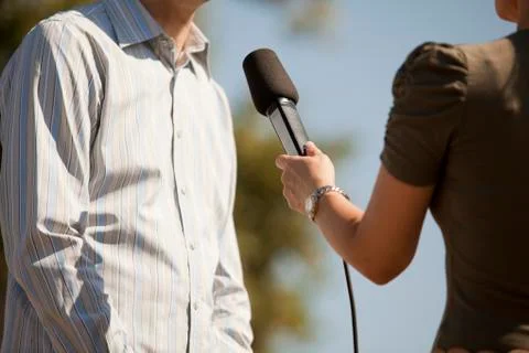 Media interview Stock Photos