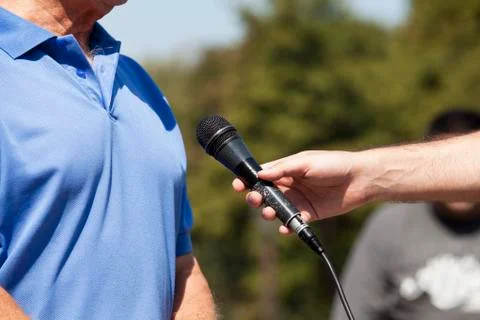 Media interview Stock Photos
