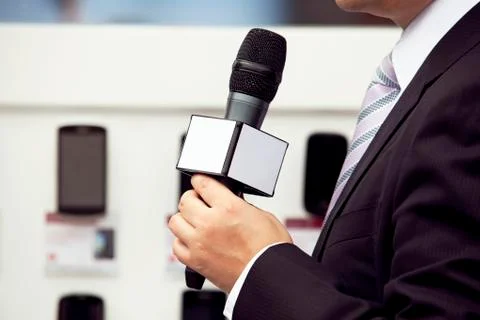 Media interview Stock Photos