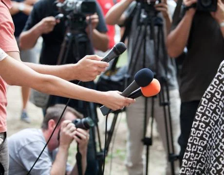 Media interview Stock Photos
