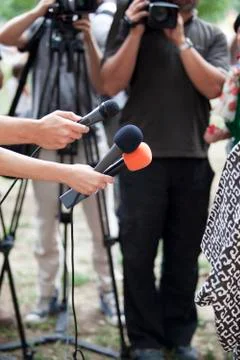 Media interview Stock Photos