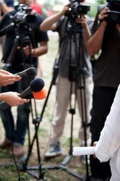 Media interview Stock Photos