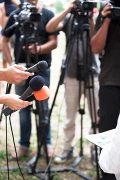 Media interview Stock Photos