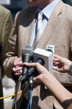Media interview Stock Photos