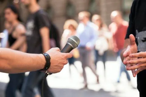 Media interview Stock Photos