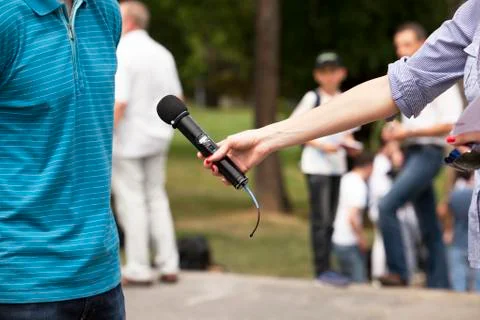 Media interview Stock Photos