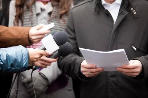Media interview Stock Photos