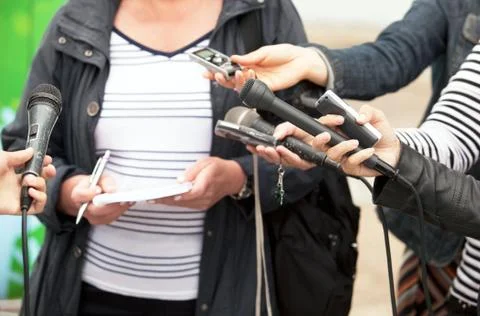 Media interview Stock Photos