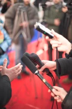 Media interview Stock Photos