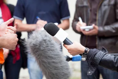 Media interview Foto stock