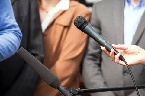 Media interview Stock Photos