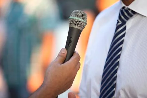 Media interview Stock Photos