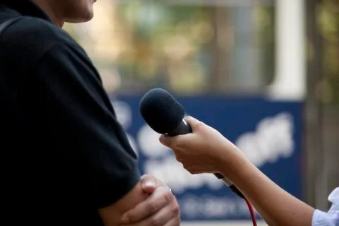 Media interview Stock Photos