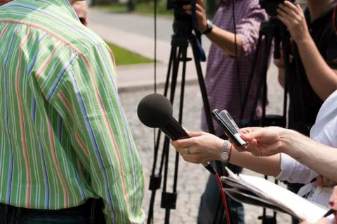 Media interview Stock Photos