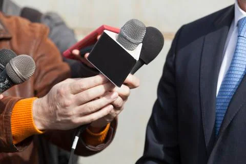 Media interview Stock Photos