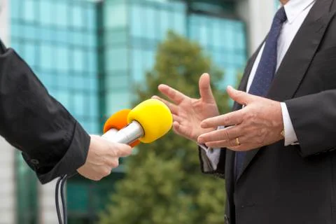 Media interview Stock Photos
