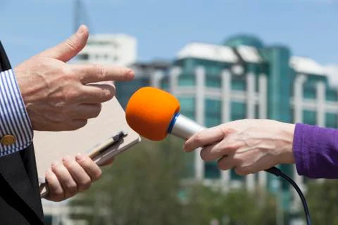Media interview Stock Photos