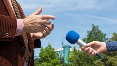 Media interview Stock Photos