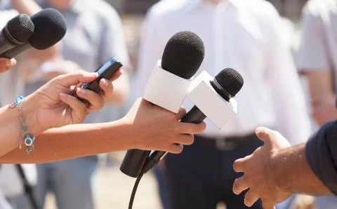 Media interview Stock Photos
