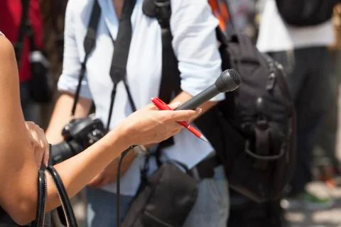 Media interview Stock Photos